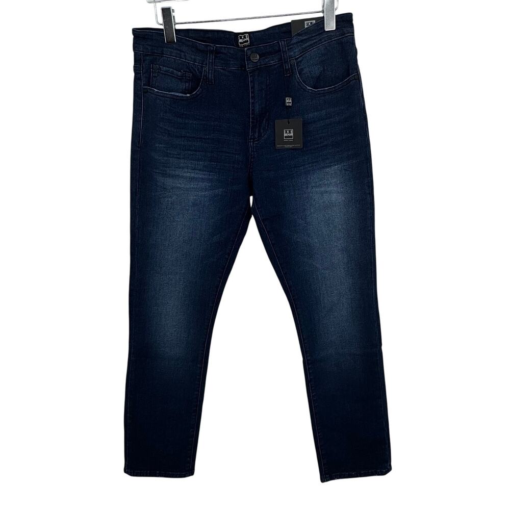 Ike Behar jeans men's size 32/30 slim straight blue denim medium wash NEW